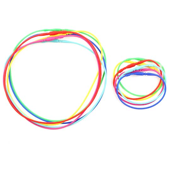 12 Packs: 12 ct. (144 total) Primary Mix Silicone Bracelets &#x26; Necklaces by Creatology&#x2122;